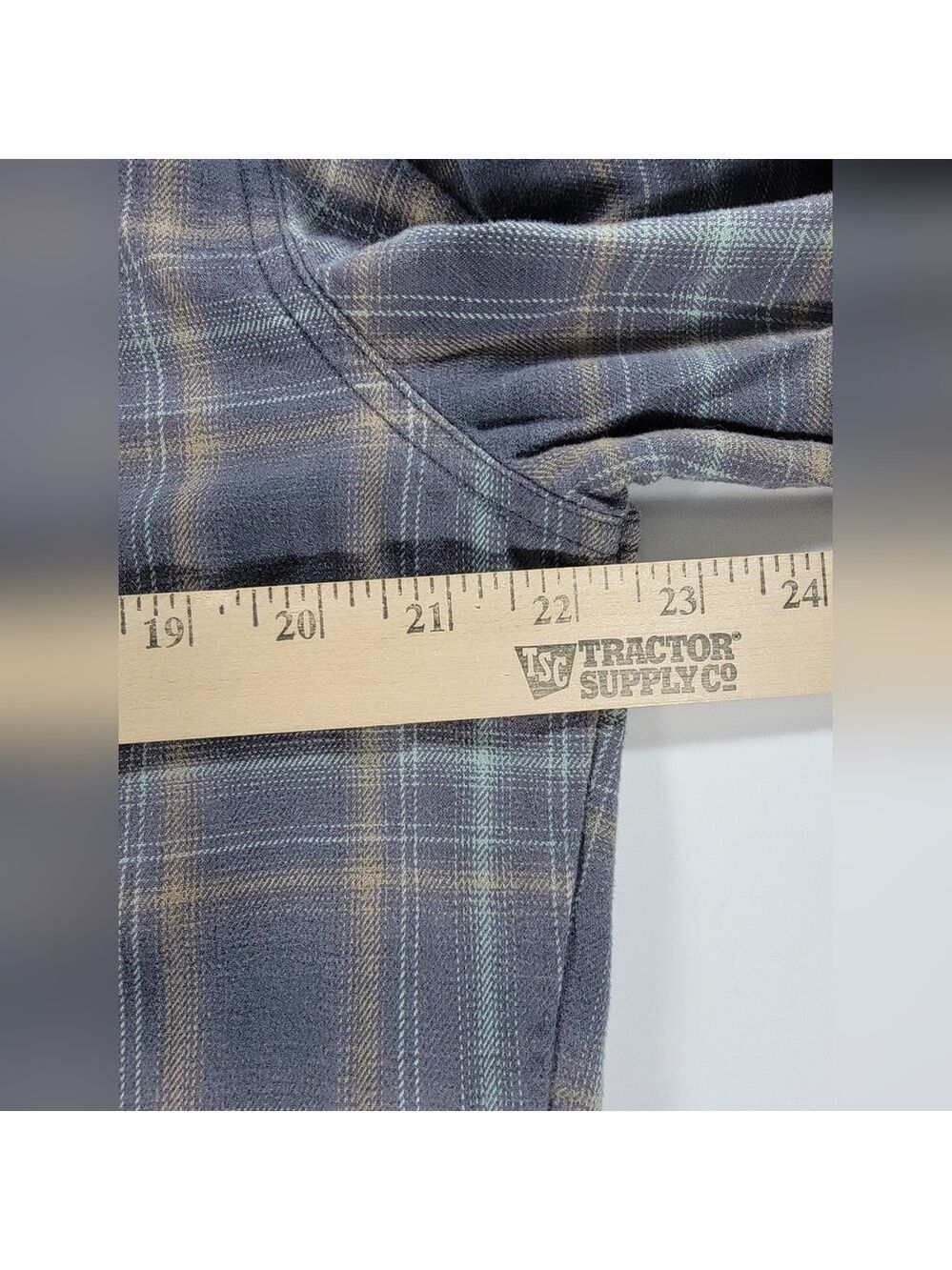 Kuhl Dillingr Flannel Shirt Men Medium Plaid Pockets Long Sleeve Gray Turquoise - Picture 9 of 13